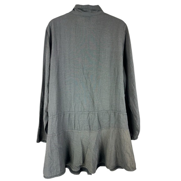 Et Lois Milla Top Womens Sz XL Lagenlook Button Up Minimalist Tunic Jacket - Picture 6 of 8